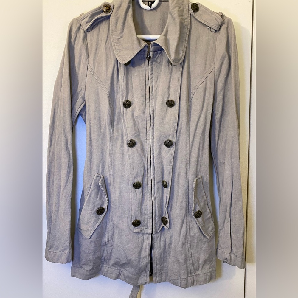 Ambition Women's Double-Breasted Tan Trench Coat